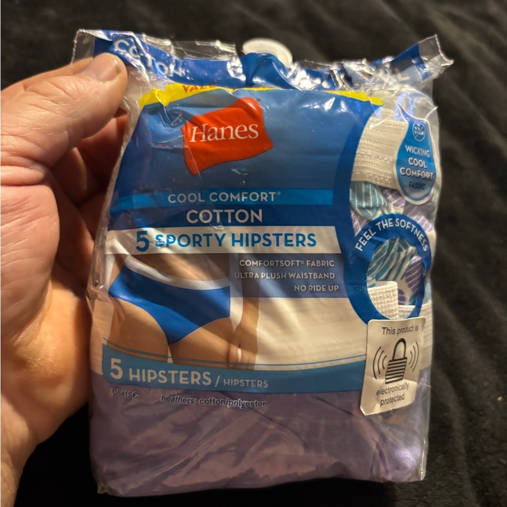 Hanes Cool Comfort Cotton Pack of 5 Sporty Hipsters Girls size 8/XL . New